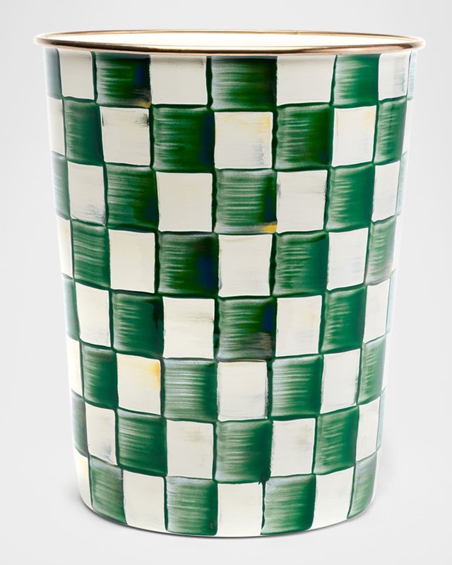 Emerald Check Waste Bin